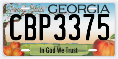 GA license plate CBP3375