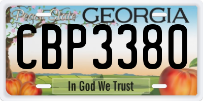 GA license plate CBP3380