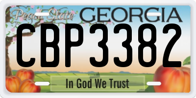 GA license plate CBP3382