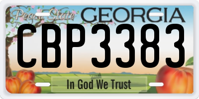 GA license plate CBP3383