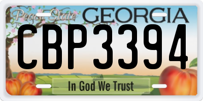 GA license plate CBP3394