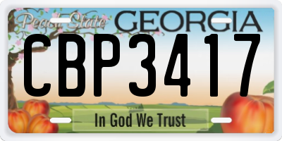 GA license plate CBP3417