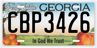 GA license plate CBP3426