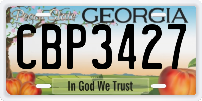 GA license plate CBP3427