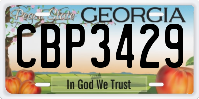 GA license plate CBP3429
