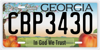 GA license plate CBP3430