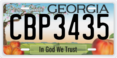 GA license plate CBP3435