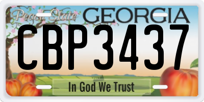 GA license plate CBP3437