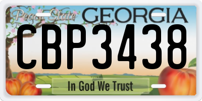 GA license plate CBP3438