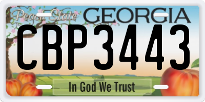 GA license plate CBP3443