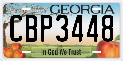 GA license plate CBP3448