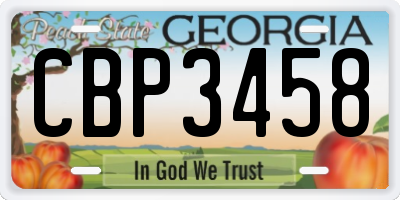 GA license plate CBP3458