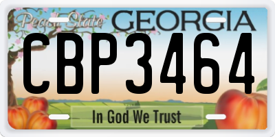 GA license plate CBP3464