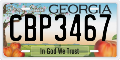 GA license plate CBP3467
