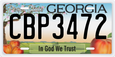 GA license plate CBP3472