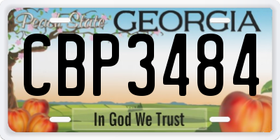 GA license plate CBP3484