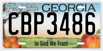 GA license plate CBP3486