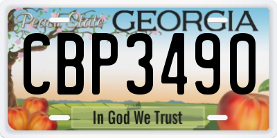GA license plate CBP3490