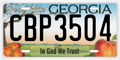 GA license plate CBP3504