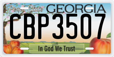GA license plate CBP3507