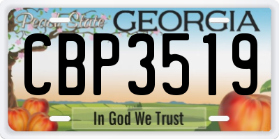 GA license plate CBP3519