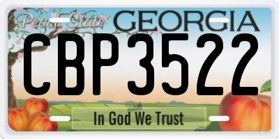 GA license plate CBP3522