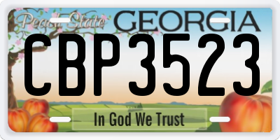 GA license plate CBP3523