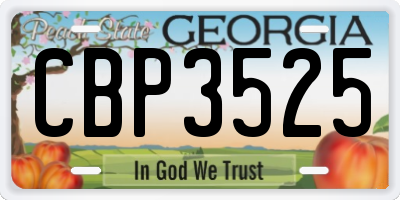 GA license plate CBP3525