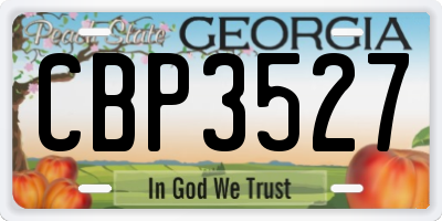 GA license plate CBP3527
