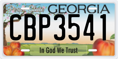GA license plate CBP3541