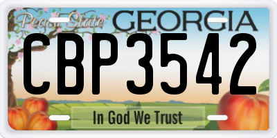 GA license plate CBP3542
