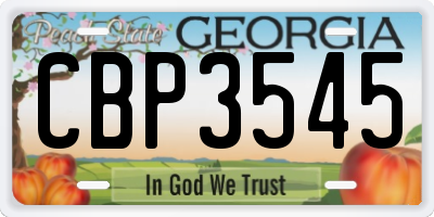 GA license plate CBP3545