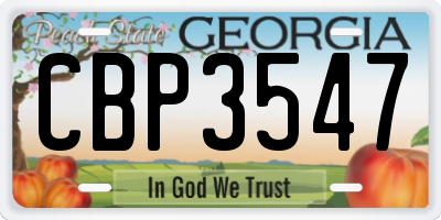 GA license plate CBP3547