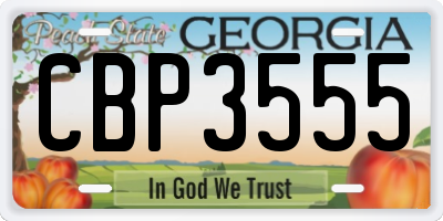 GA license plate CBP3555
