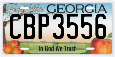 GA license plate CBP3556