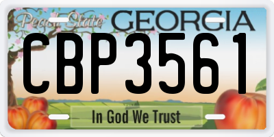 GA license plate CBP3561