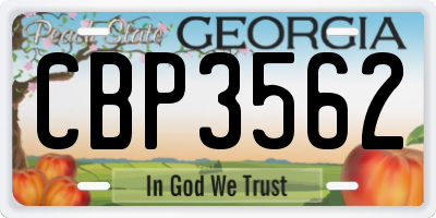 GA license plate CBP3562