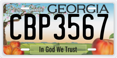 GA license plate CBP3567