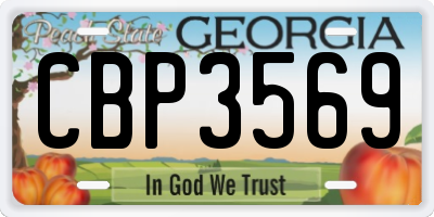 GA license plate CBP3569