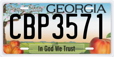 GA license plate CBP3571