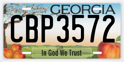 GA license plate CBP3572