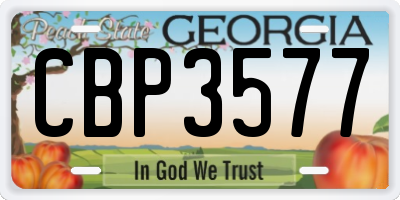 GA license plate CBP3577