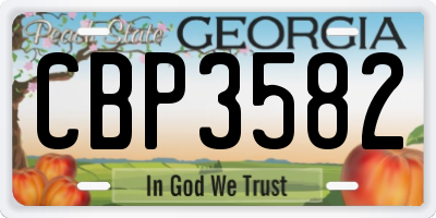 GA license plate CBP3582