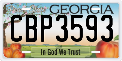 GA license plate CBP3593