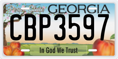 GA license plate CBP3597
