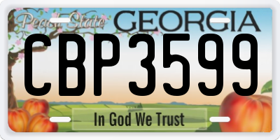 GA license plate CBP3599