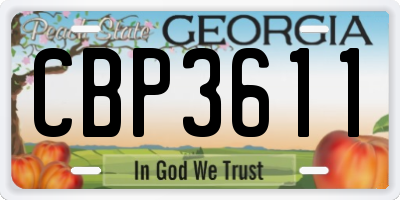 GA license plate CBP3611