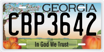 GA license plate CBP3642
