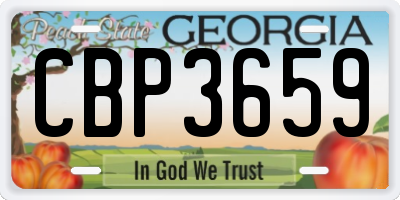 GA license plate CBP3659