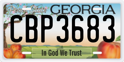 GA license plate CBP3683